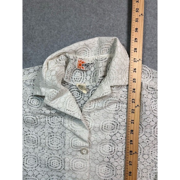 Vintage Sun Glo Of Miami Lace Beach Coverup Sunburst White‎ Womens Size Large - Picture 7 of 10